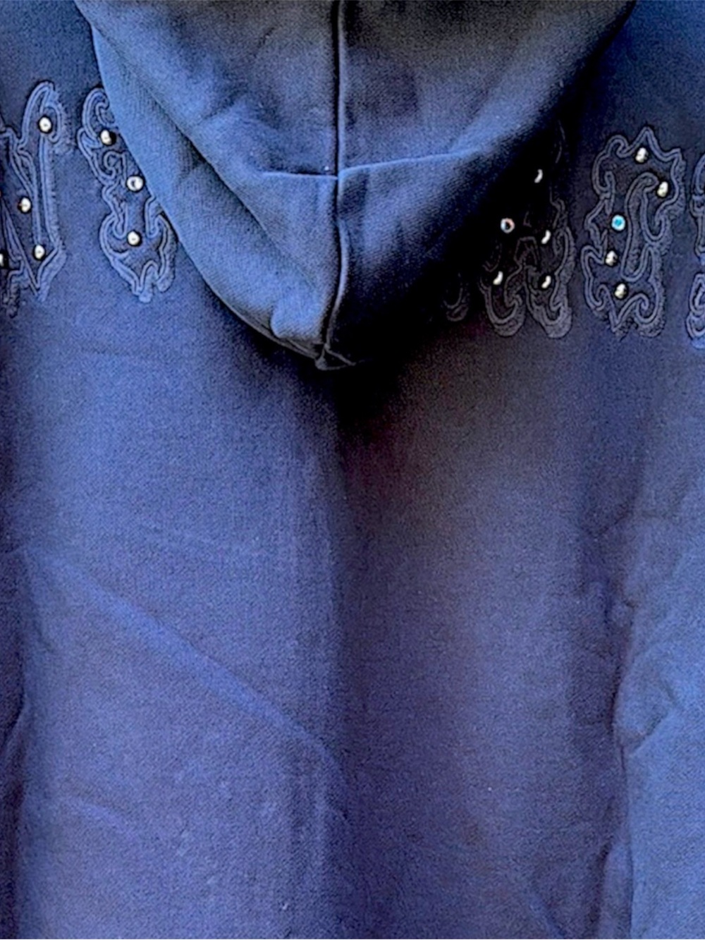 Lost Intricacy LOST Applique Rhinestone Zip-Up Hoodie - Washed Black Xl - Picture 8 of 16